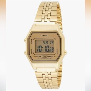 Casio Unisex Mid-Size Gold Tone Digital Retro Watch
